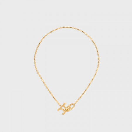 CELINE 트리옹프 락 목걸이 - 골드 피니시 브라스