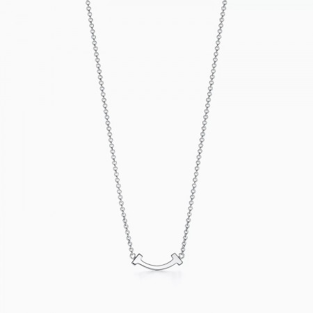 TIFFANY & CO. Tiffany T 스마일 펜던트 미니 - 화이트 골드