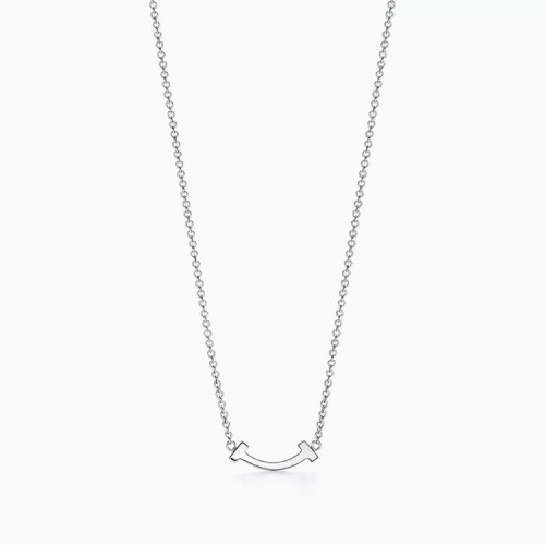 TIFFANY & CO. Tiffany T 스마일 펜던트 미니 - 화이트 골드