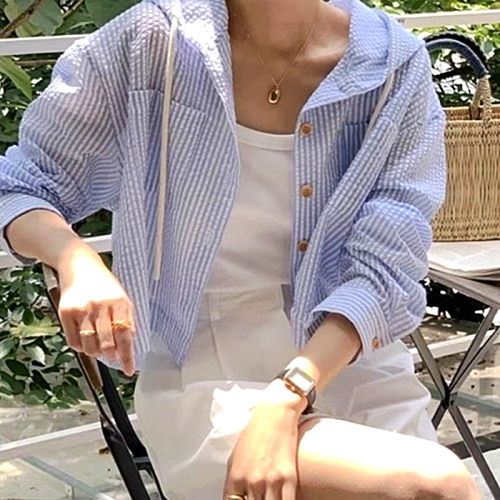 CELI*E   엠보후드 셔츠