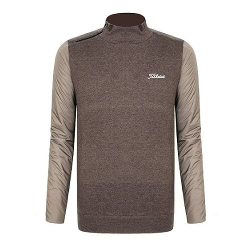 타이틀 사선집업 방풍 니트