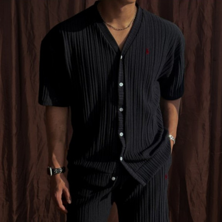 POLO 랄프*렌   플리츠 반팔 브이가디건