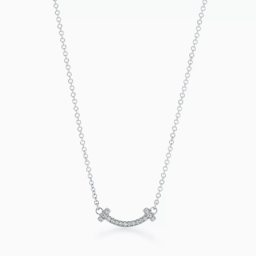 Tiffany & Co. Tiffany T 스마일 펜던트 - 화이트 골드