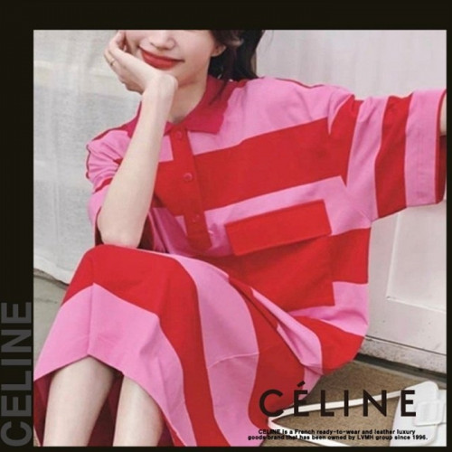 CELI*E   PR(Pink Red) ST 반팔  롱 니트 원피스 (5014)