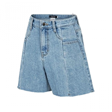 PRADA 하이에이핏 에이 라인 데님 반바지