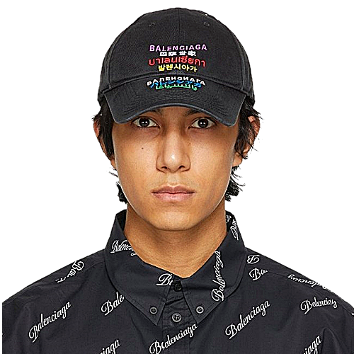 발렌*** 멀티컬러 랭귀지 로고 볼캡