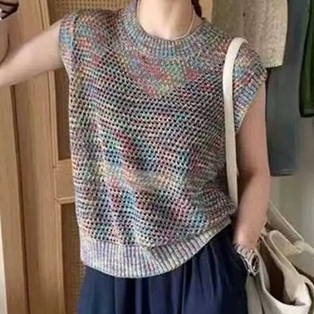 DI*R   썸머 펀칭 짜임 민소매 니트 (732)