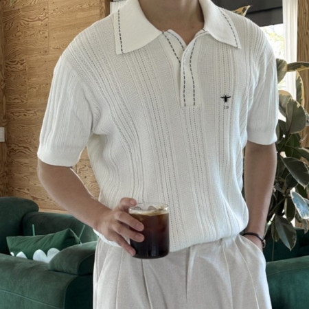 DI*R   19542_DO 벌자수 스카시 반팔 니트