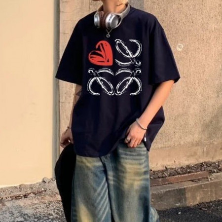 LOE*E   하트 디자인 티셔츠