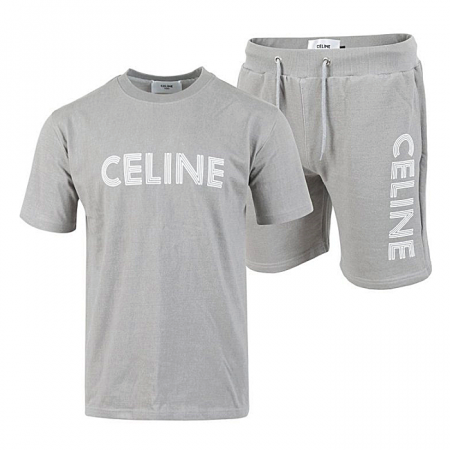 CELINE 피그먼트 로고 나염 반팔 & 반바지 SET