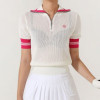 지*어   WOMEN 컬러 립 니트 폴로 스웨터