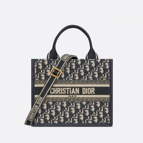 DIOR Dior Book Tote 스몰 백 - 블루 Dior Oblique 자수