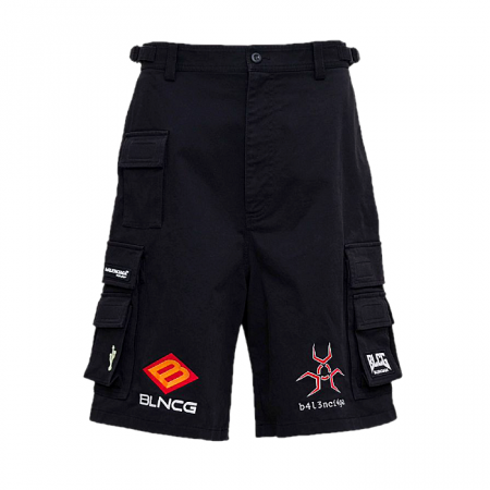 BALENCIAGA 게이머 로고드 개버딘 쇼츠