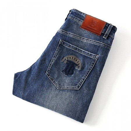 BURBERRY 써클BT 자수로고 스판 데님진