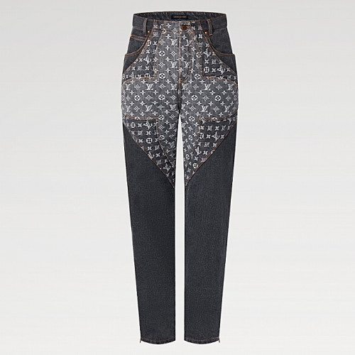 LOUIS VUITTON 모노그램 플라워 데님 팬츠