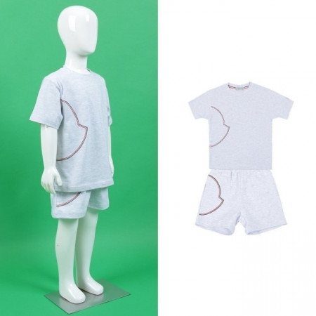 MONCL*R   24SS 삼선 로고 자수 로고 반팔 & 반바지 셋트