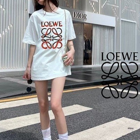 LOE*E   레드 빈티지 스크래치 로고 티셔츠