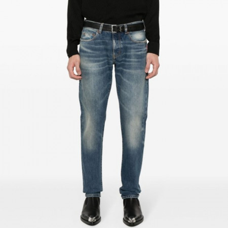 OFF WHI*E  크로스 자수 워싱 슬림진