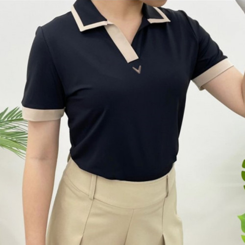 캘러*이   라인배색 브이넥 반팔