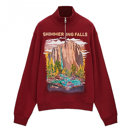 로에베 LOEWE 쉬머링벨리 집업 스웻셔츠