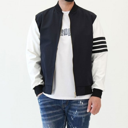 THOM BROW*E   남성 멜튼 4바 오버핏 블루종 자켓