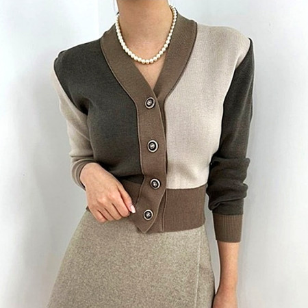 CELI*E  클럽 배색가디건