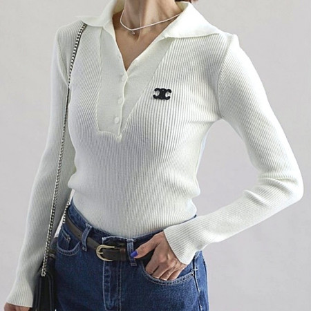 CELI*E  니트 V넥 카라티셔츠