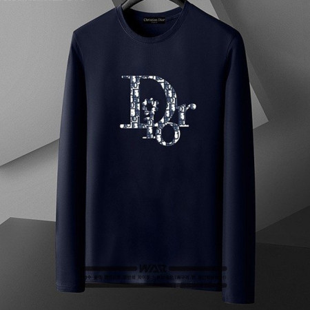 Di*r   시그니처  패턴 긴팔 티셔츠