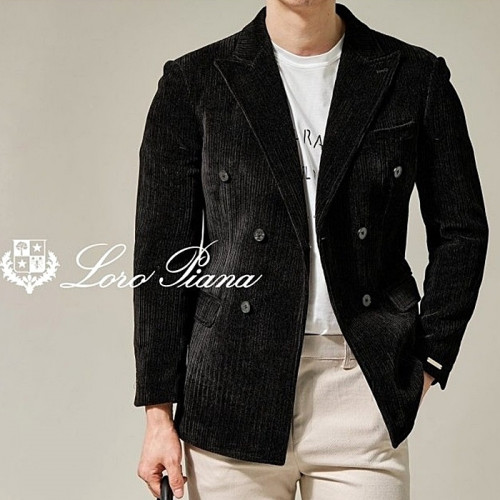 Loro Piana 익스클루시브 더블 브레스티브 코듀로이 블레이져