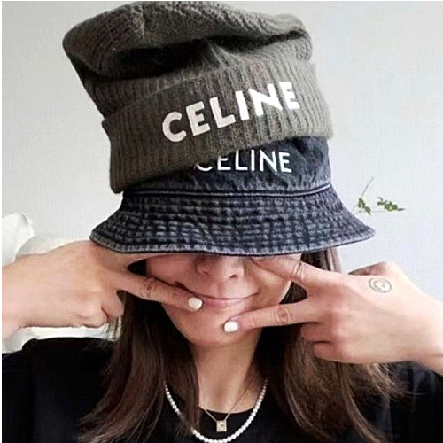 셀*느 CELINE 로고 데님 버킷햇