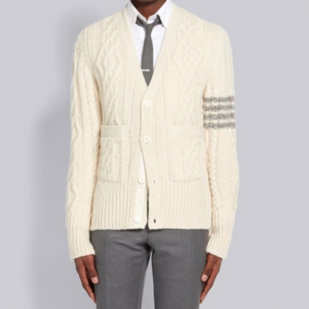 톰브*운   프리미엄 사선 꽈배기 가디건