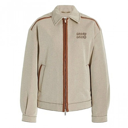 미우 MIUMIU 쟈카드 캔버스 블루종자켓