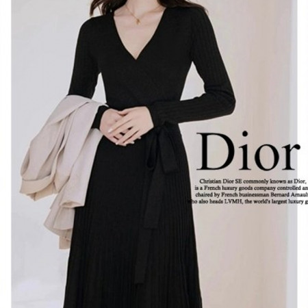 DI*R   허리매듭 니트 원피스 (805-2)