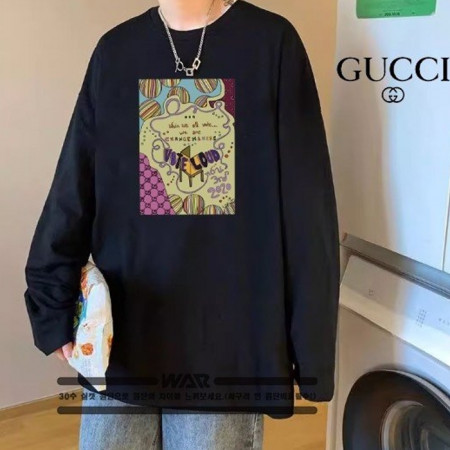 GUC*I   VOTE LOUD 패턴 긴팔티셔츠 (시보리없음)