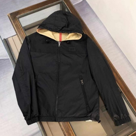 24Fw 최고급 버*리   체크 양면 후드 바람막이