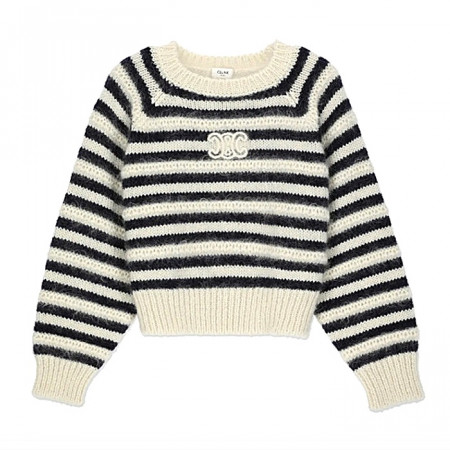 CELINE 트리옹프 모헤어 마리니에르 스트라이프 니트