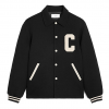 CELINE 베이스볼 텍스처드 울 블랙 테디 재킷
