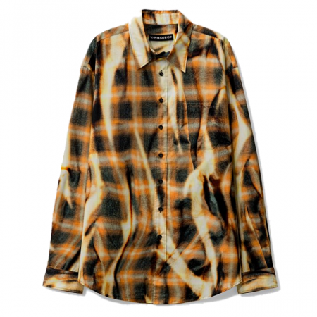 YPROJECT 버닝블리치드 체크셔츠
