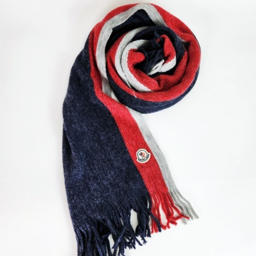 몽클*어   폴리 혼방 롱 머플러 삼선포인트 패치