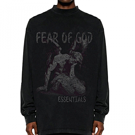 FEAR OF GOD ESSENTIALS 엔젤레터 로고 프린트 워싱 티셔츠