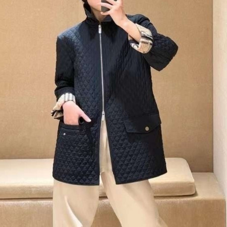 Burber*y   플랩 퀼팅 지퍼 누빔 재킷
