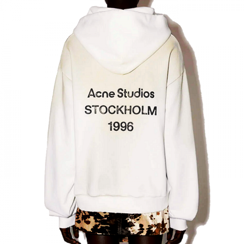 Acne Studios 백로고 루즈 워싱 데미지 후드