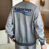 BALENCIAGA 웨이브 자수로고 스웻셔츠  - 그레이