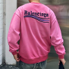 BALENCIAGA 웨이브 자수로고 스웻셔츠 - 핑크