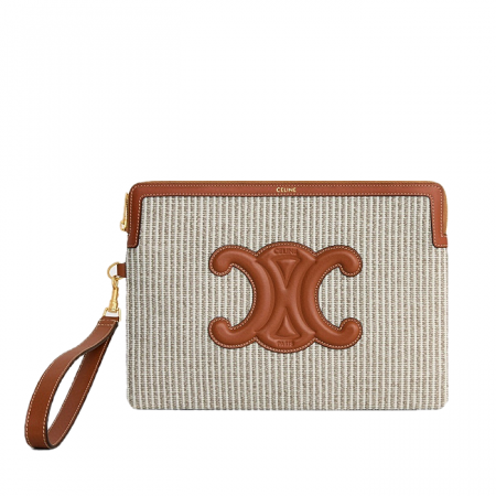 CELINE 트리옹프 스트라이프 클러치