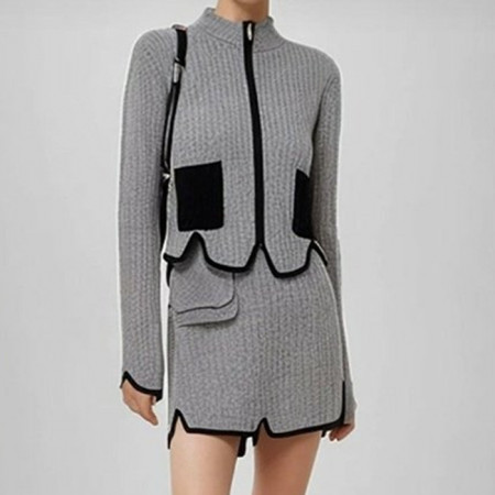 DI*R   그레이 집업 & SK 니트 투피스세트(944)