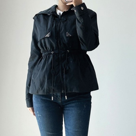 PRA*A   수입고급 더블로고 허리 스트링 자켓