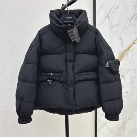 PRA*A   여자 리나일론 삼각 포켓 구스 패딩