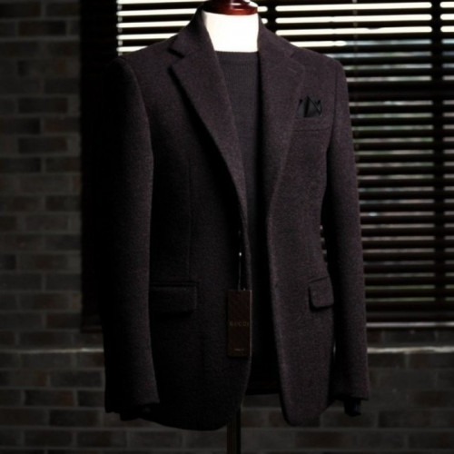 GUC*I   천연 울알파카 테일러드 라펠 아우트포켓 싱글 클레식자켓