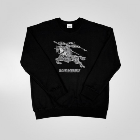 버*리   체인 기마 자수 맨투맨